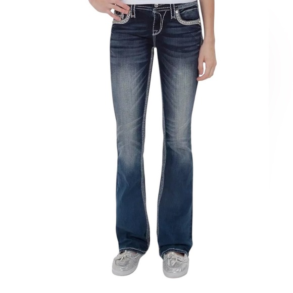 Rock Revival Women's Sherry Mid-Rise Bootcut Blue Jeans Size 28